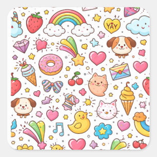 Sprinkle a Little Cute into Your Day!  Square Sticker