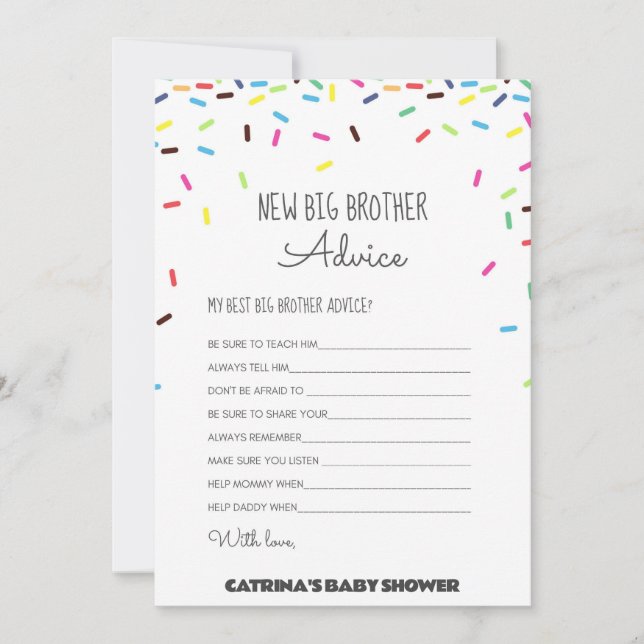 Sprinkle Baby Shower - Editable Name, 5x7 Invitation (Front)