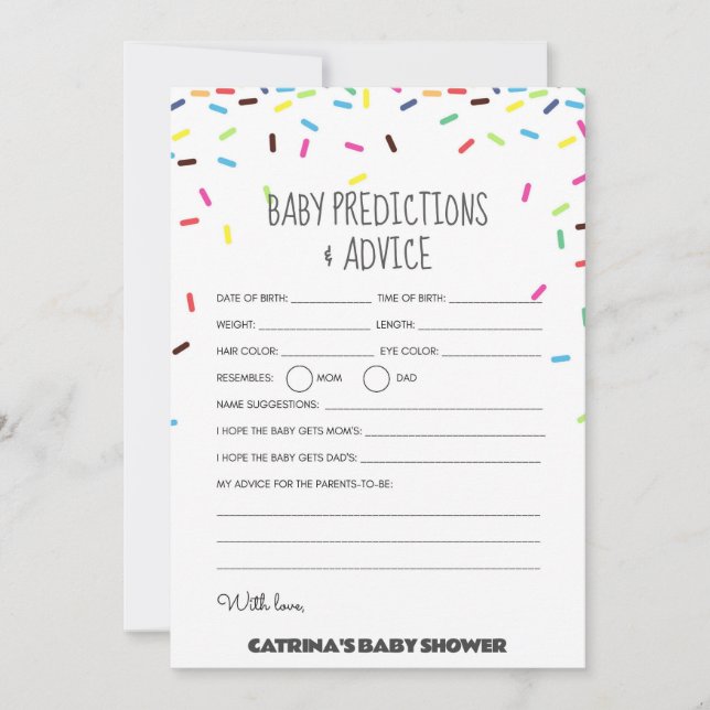 Sprinkle Baby Shower - Editable Name, 5x7 Invitation (Front)