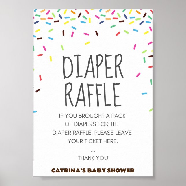 Sprinkle Baby Shower Party Sign (Front)