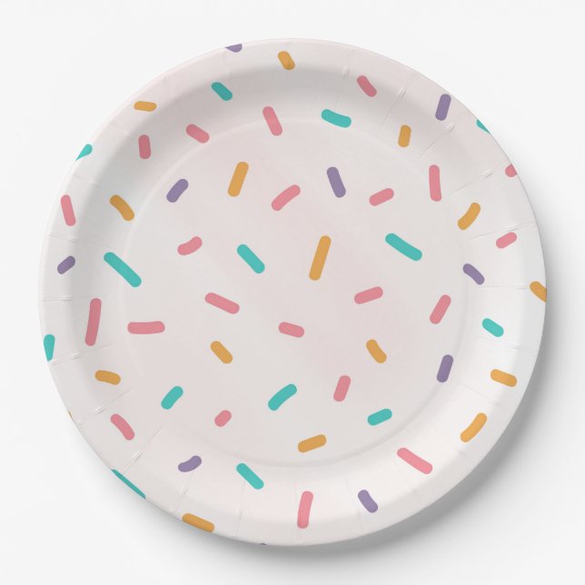 Sprinkle Birthday or Baby Shower Party Table Decor Paper Plate (Front)