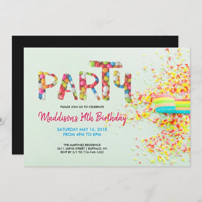 Sprinkle Birthday Party Invitation (Front/Back)