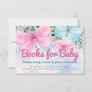 Sprinkle Butterfly Baby Shower Book Request Card