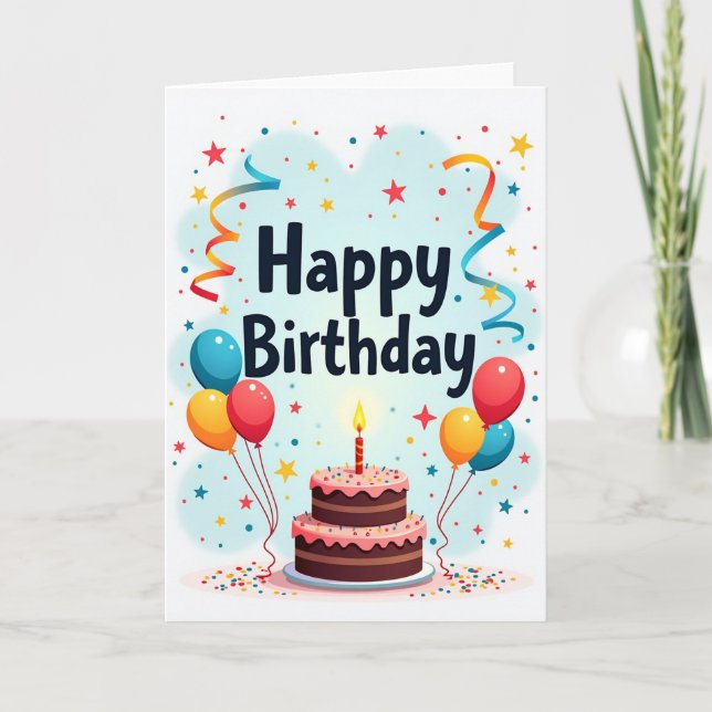 Sprinkle Cake Birthday Card (Front)