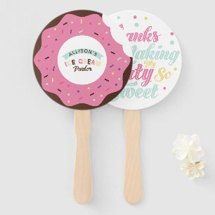 Sprinkle Chocolate Doughnut Fun Treat Birthday Par Hand Fan