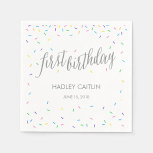 Sprinkle Confetti 1st Birthday Napkins