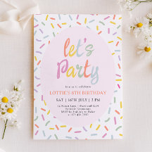 Sprinkle Confetti Birthday Invitation