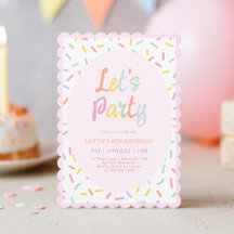 Sprinkle Confetti Birthday Invitation