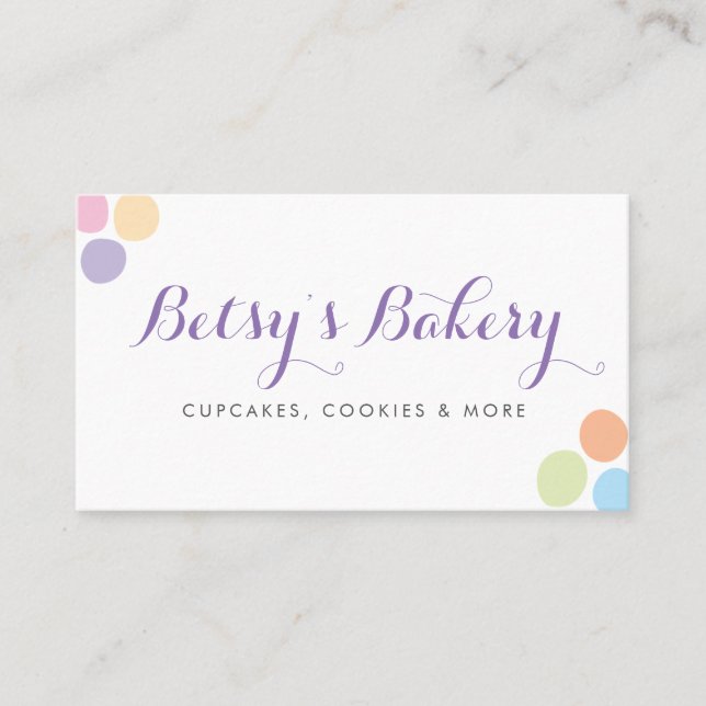 Sprinkle Dots Cupcake Bakery Business Card (Front)