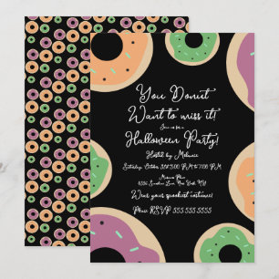 Sprinkle Doughnut Costume Halloween Party Script Invitation