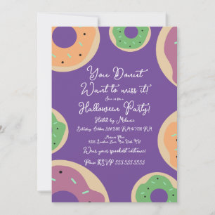 Sprinkle Doughnut Costume Halloween Party Script Invitation
