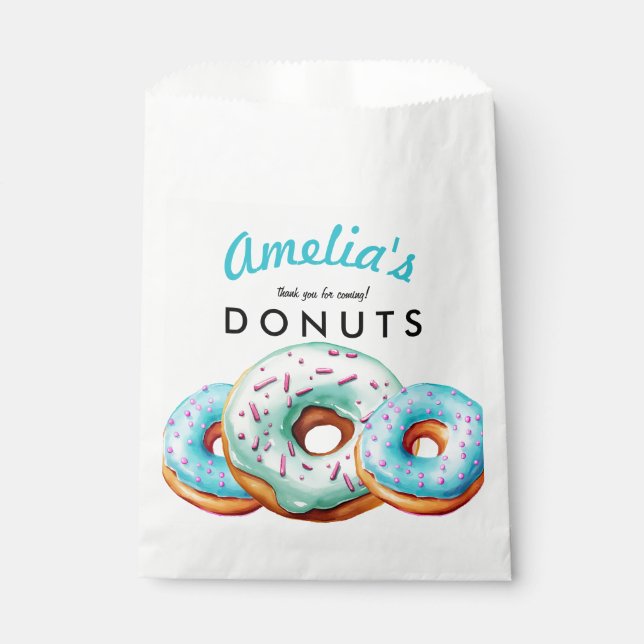 Sprinkle Doughnut | Cute Blue  Baby Shower Favour Bags (Front)