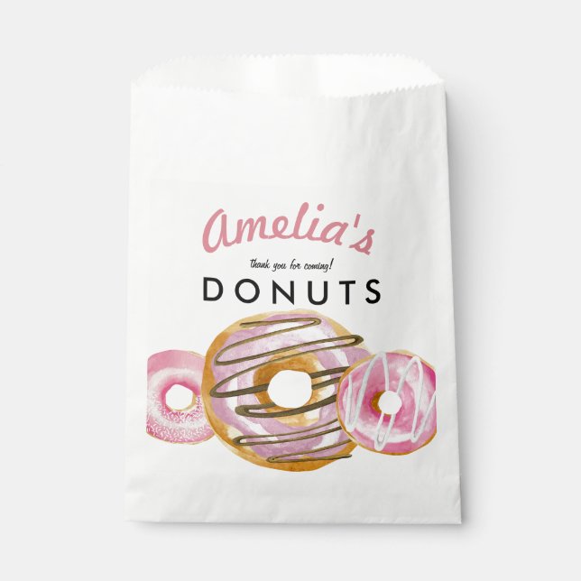 Sprinkle Doughnut | Cute Pink Girls Baby Shower Favour Bags (Front)