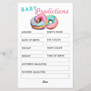 Sprinkle Doughnut Prediction Baby Shower Game