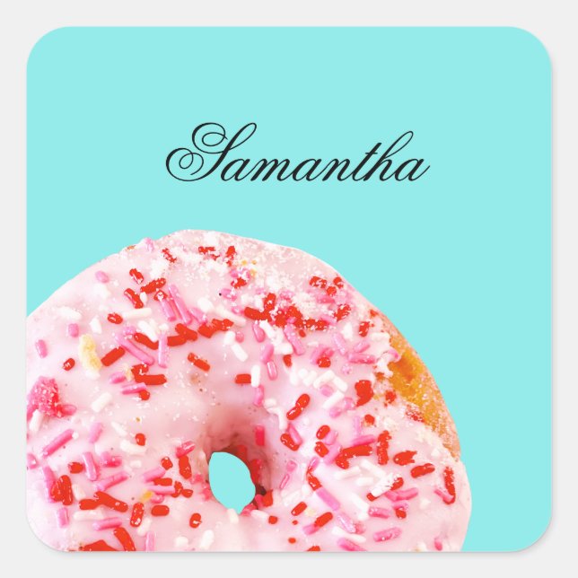 Sprinkle Doughnut Square Sticker (Front)