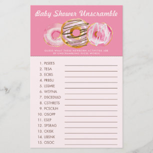 Sprinkle Doughnut Word Scramble Baby Shower Ga