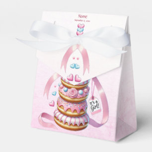 Sprinkle Doughnuts Pink Ribbon Favour Box