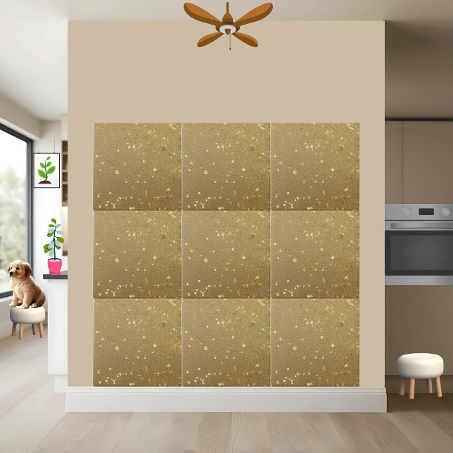 Sprinkle Gold Glitter Wall Fireplace Backdrop  Tile (Creator Uploaded)