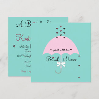 Sprinkle Love Teal Blue & Pink Party Shower Invitation