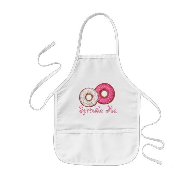 Sprinkle Me Pink & White Doughnut Kid's Apron (Front)