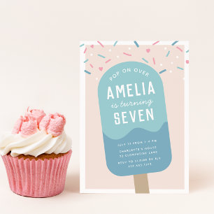 Sprinkle Pop Kids Ice Cream Birthday Party Invitation