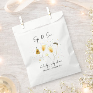 Sprinkle Sip and See Champagne Glass Baby Shower Favour Bags