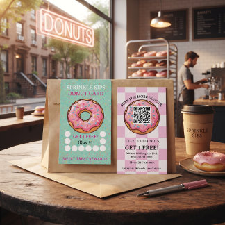 Sprinkle Sips Doughnut Loyalty Card