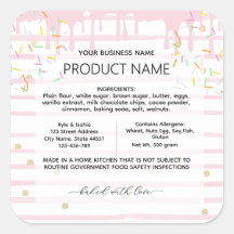 Sprinkle stripes Texas Cottage Law Food label