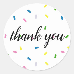 Sprinkle Thank You Birthday Party Stickers