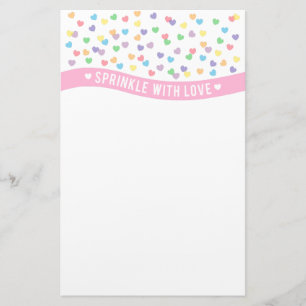 Sprinkle with Love Colourful Hearts Stationery