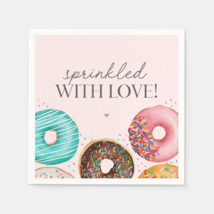 Sprinkled Doughnut Baby Sprinkle Party Table Decor Napkin