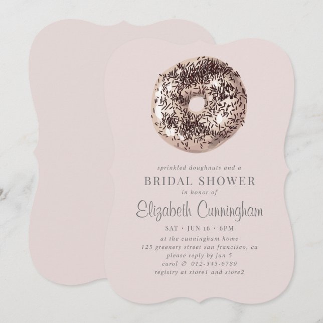Sprinkled Doughnuts and a Bridal Shower Invitation (Front/Back)