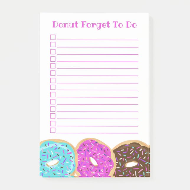 Sprinkled Doughnuts Doughnut Forget To Do List Che Post-it Notes (Front)