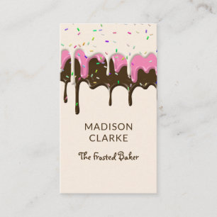 Sprinkled Frosting Drip Baker Bakery Business Card