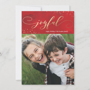 Sprinkled Joy Faux Foil Christmas Holiday Card