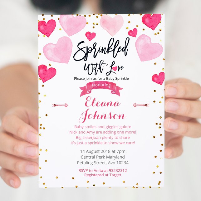 Sprinkled with love baby sprinkle Invitation (Creator Uploaded)