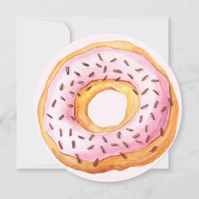 Sprinkled with love doughnut baby shower announcement (Front)