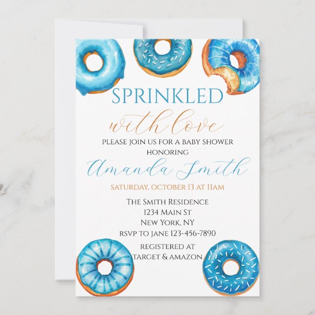 Sprinkled with Love Doughnut Baby Shower Invitatio Invitation (Front)