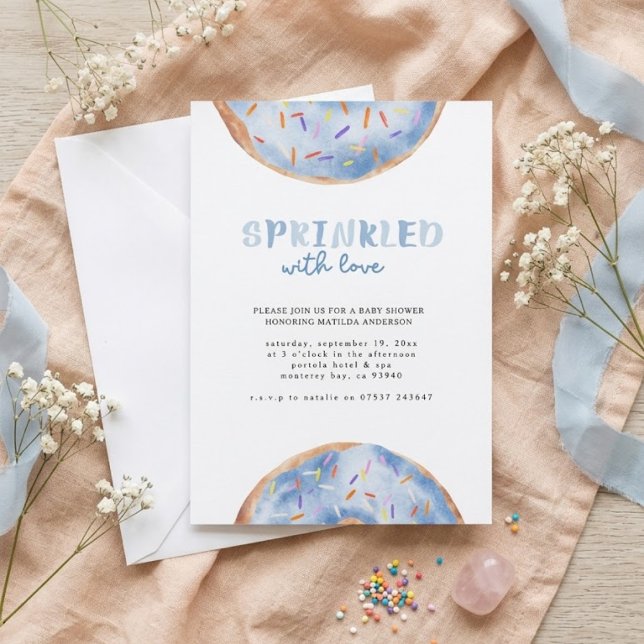 Sprinkled with love doughnut baby shower invitation (Creator Uploaded)