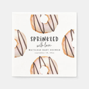 Sprinkled with love doughnut baby shower napkin