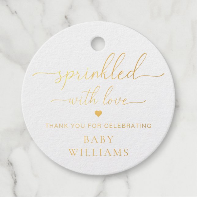 Sprinkled With Love Foil Favour Tag (Front)
