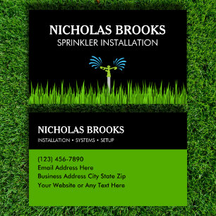 Sprinkler Installation Contractor Custom Business Card