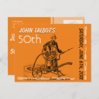 Sprinkler or Fireman 50th Birthday Save The Date