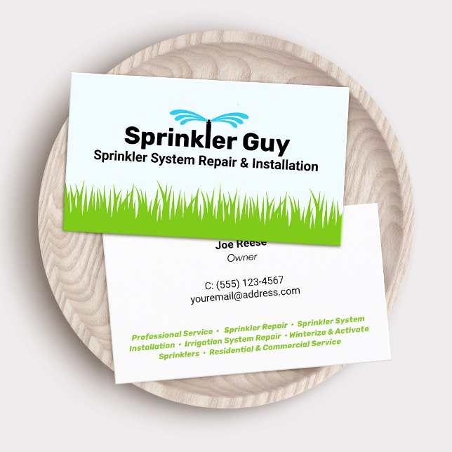Sprinkler Repair and Installation Business Card (Creator Uploaded)