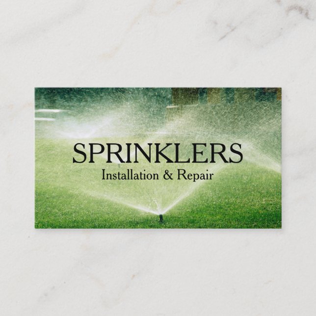 Sprinkler System Installation and Repair Business Card (Front)