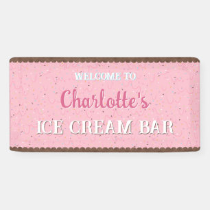 Sprinkles and Pink Ice Cream  Banner