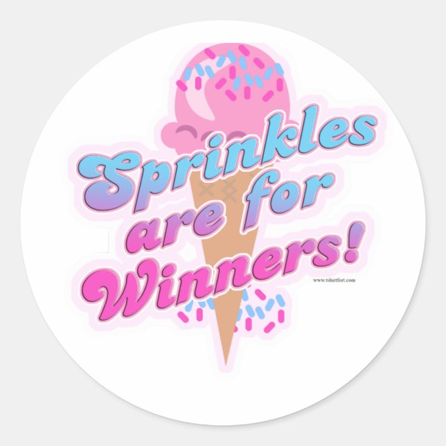 Sprinkles are for Winners Classic Round Sticker (Front)