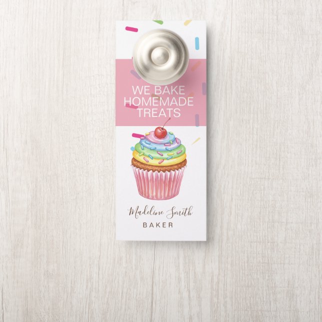 Sprinkles Bakery Rainbow Cupcakes Baker Door Hanger (On Knob)