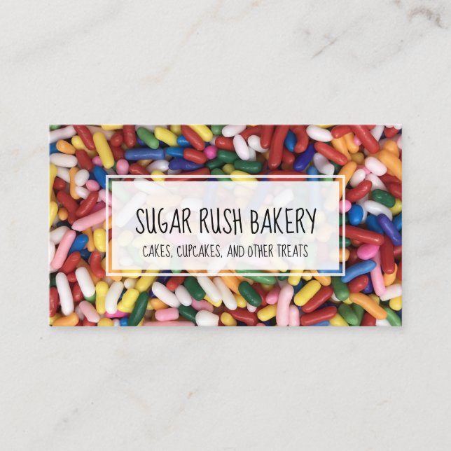 Sprinkles Cupcake Cake Bakery Sugar Business Card (Front)