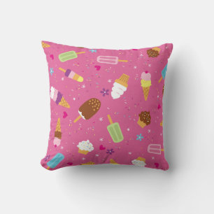Sprinkles, cupcakes, ice cream, and popsicles scat cushion